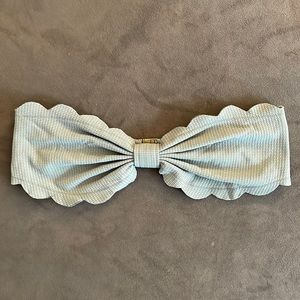 Marysia antibes scallop gray strapless bikini top Small